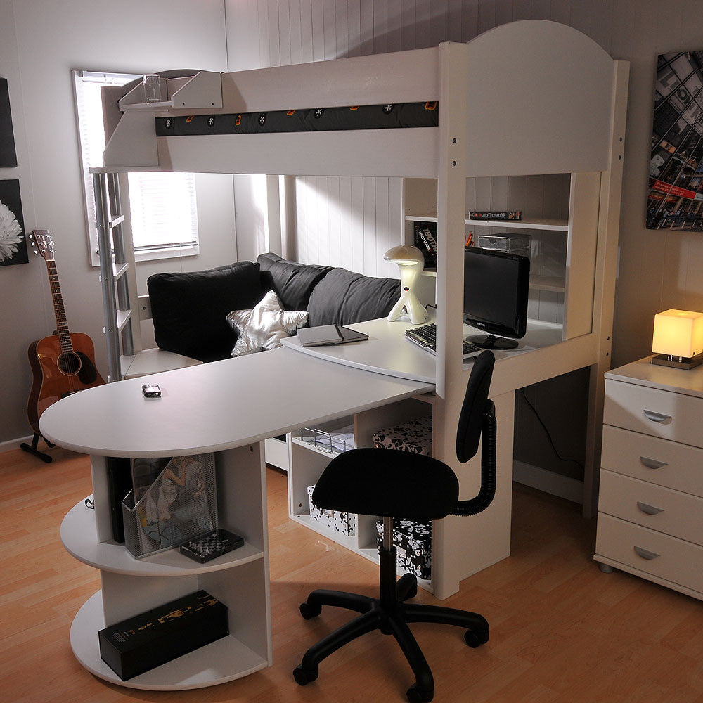 Kids Avenue Loft Bed featuring Sofa-Bed, Pull Out Desk, Shelf and Hidden Cube Unit - Noah 4
