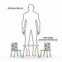 Dino Pattern Table and Chairs