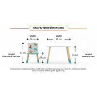 Dino Pattern Table and Chairs