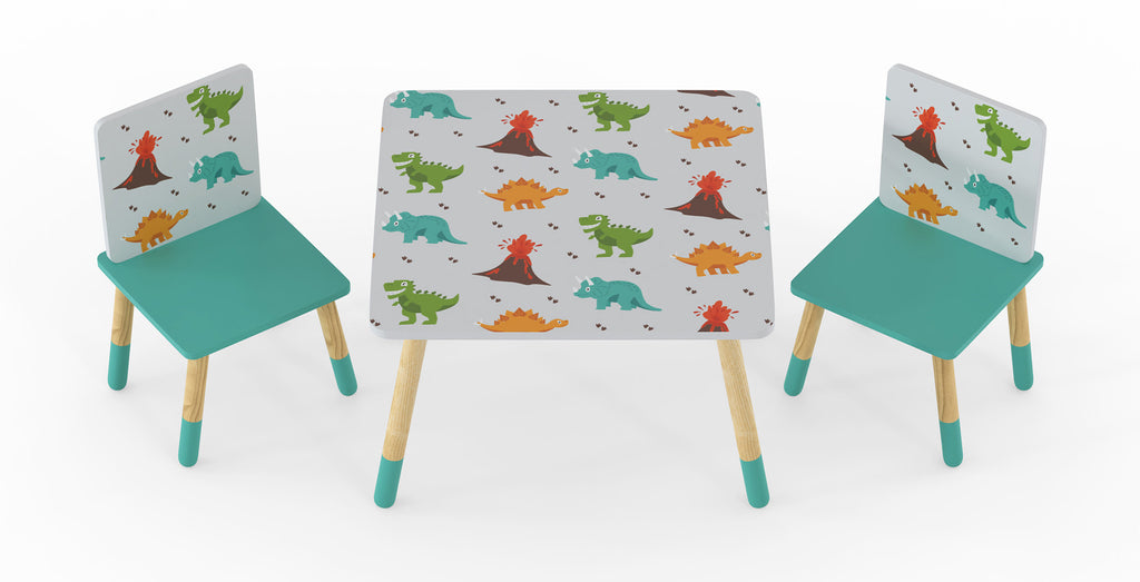 Dino Pattern Table and Chairs