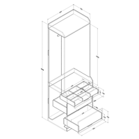 KUDL 3-Drawer Open Wardrobe, Modern Bedroom Storage Cupboard with Hanging Rail, Safety Wall Fixing in White