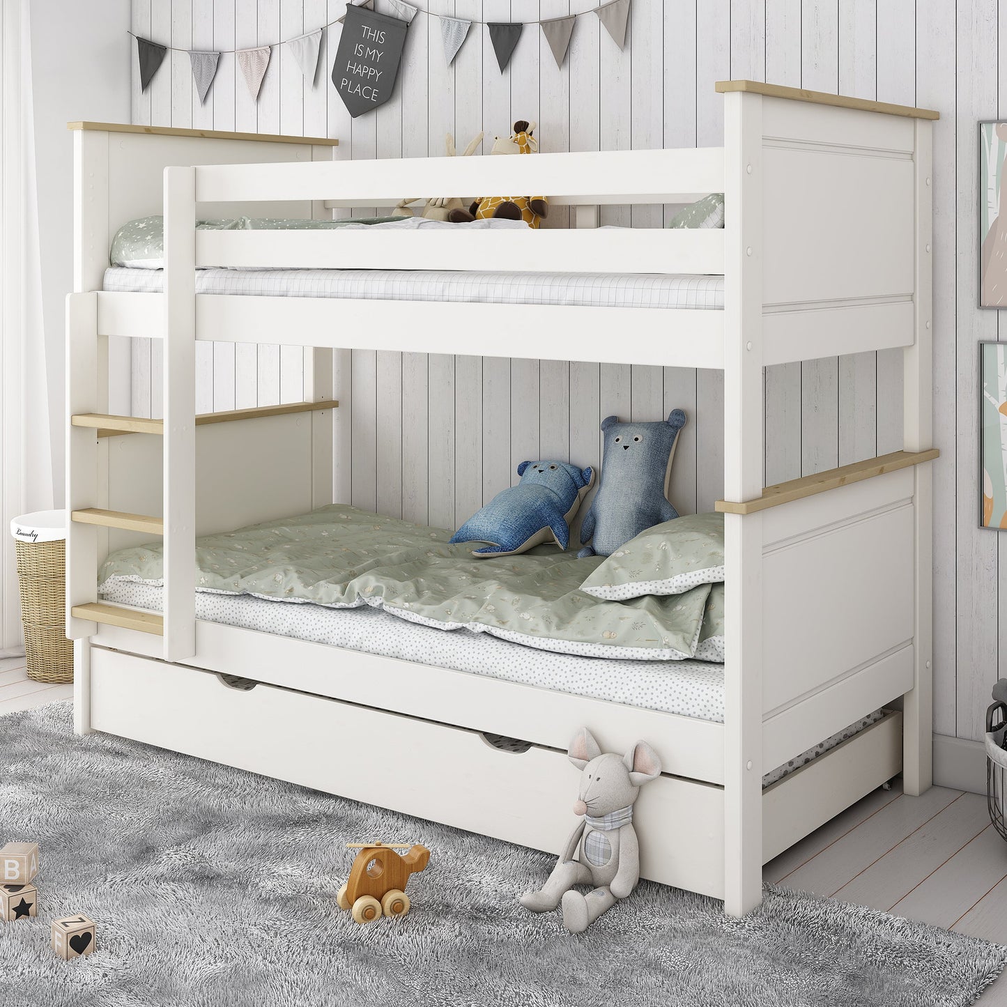 Heritage Bunk Bed Featuring Optional Trundle Bed/Drawer - Kids Avenue