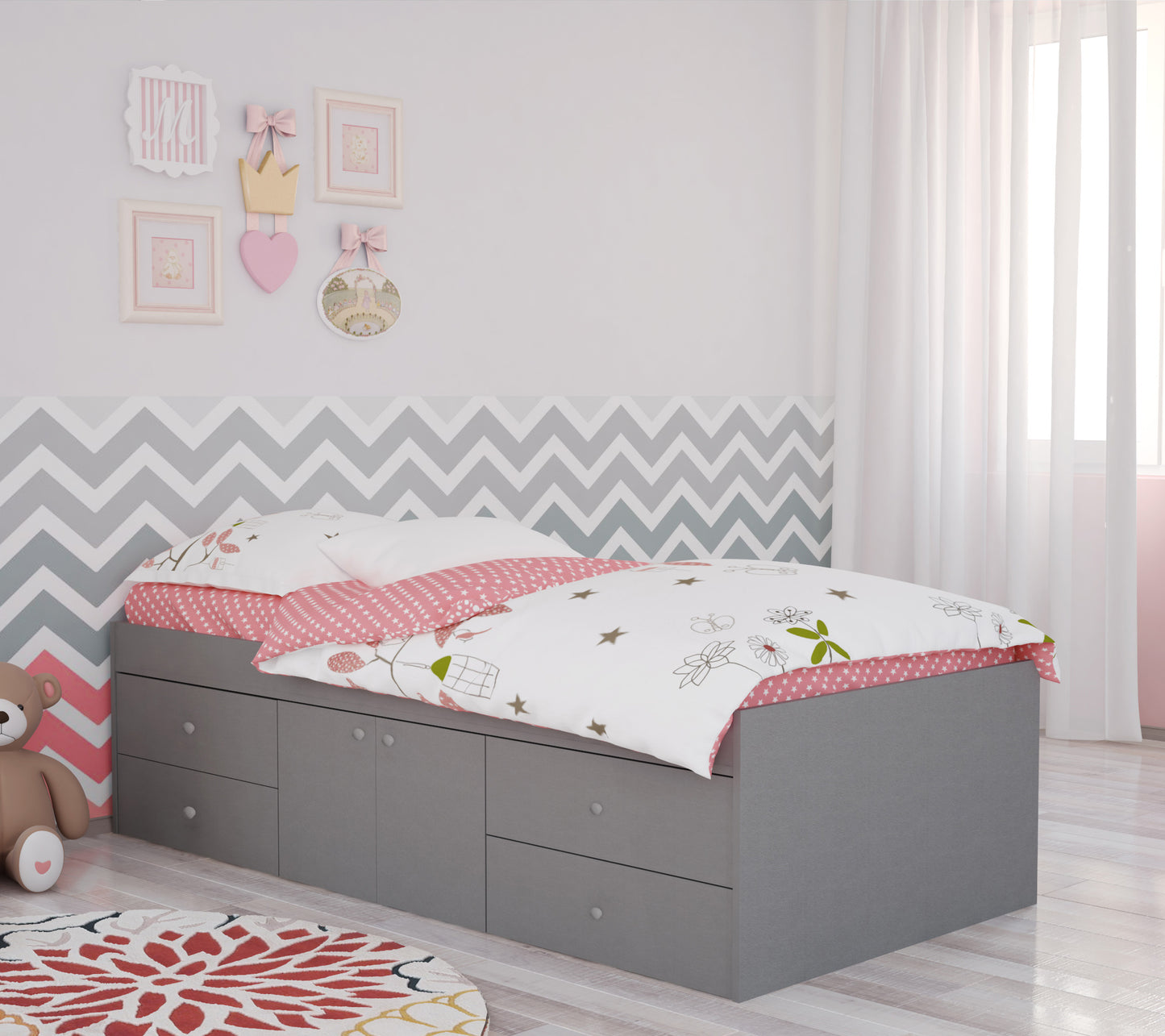 Captain's Single 3ft Cabin Bed GREY