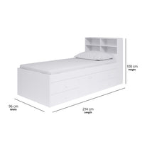 Captain's Single 3ft Cabin Bed with bookcase headboard White