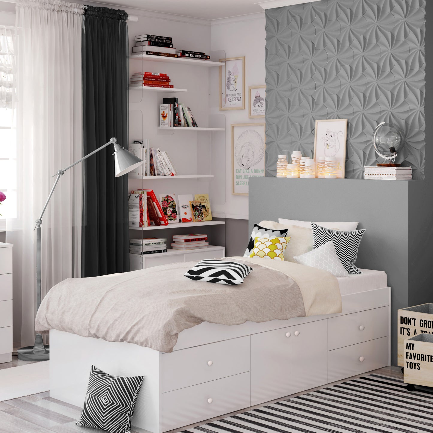 Captain's Single 3ft Cabin Bed WHITE