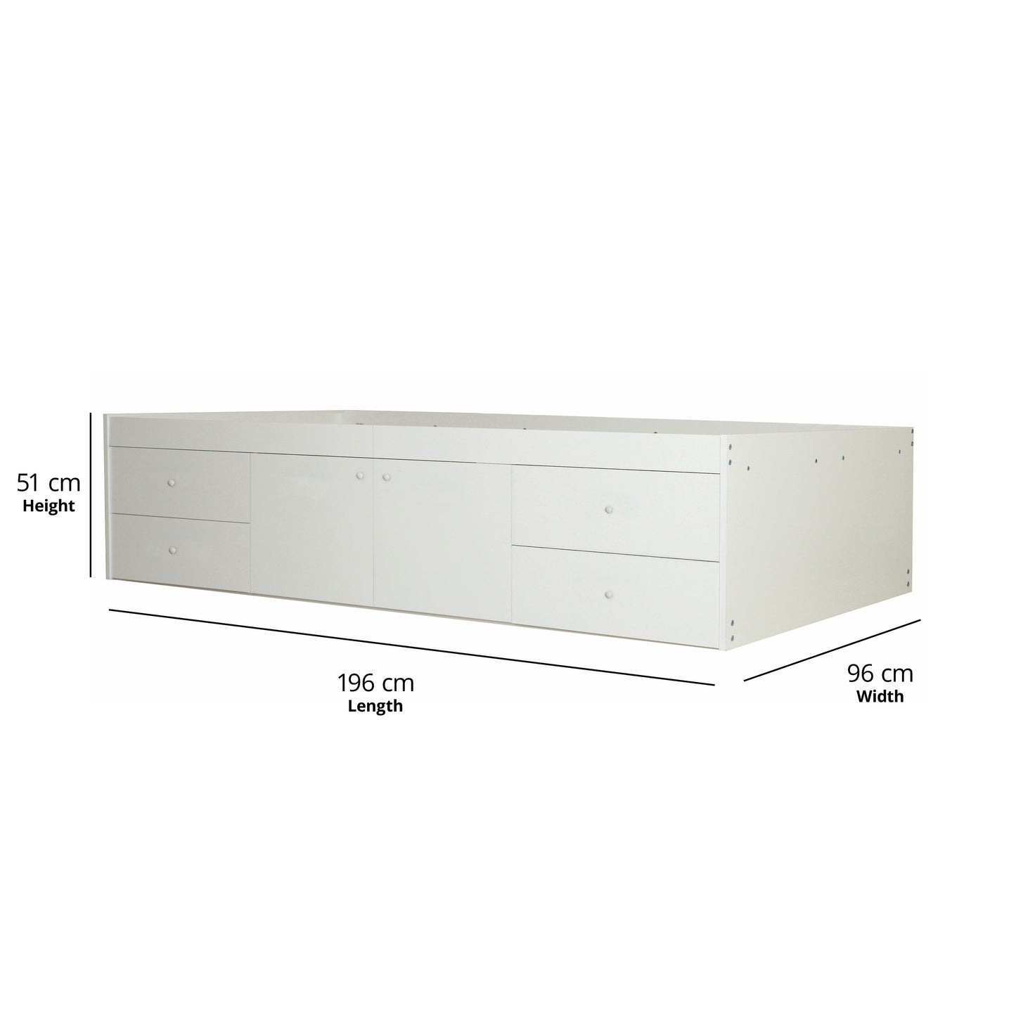 Captain's Single 3ft Cabin Bed WHITE