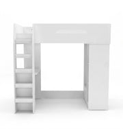 Kids White High Sleeper Bed with Desk & Storage - Kidsaw Loft Bed