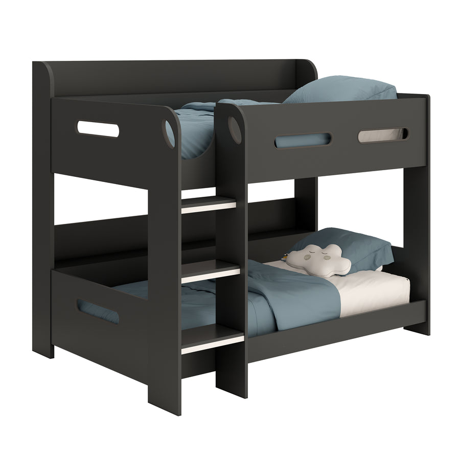 Anthracite Kids Bunk Bed with Shelf Storage - Kidsaw