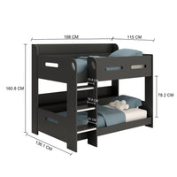 Bunk Bed 01 with shelf storage in Anthracite
