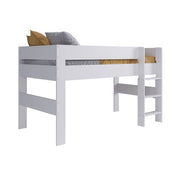 White Kids Mid Sleeper Bed with Desk and Drawers - Kidsaw