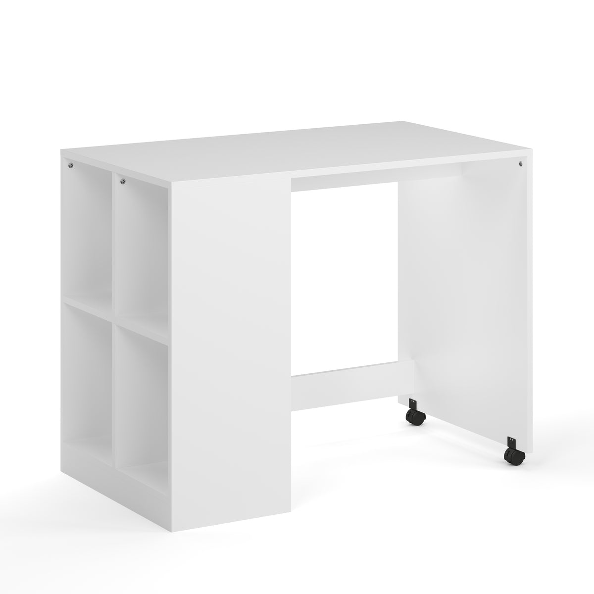 White Kids Mid Sleeper Bed with Desk and Drawers - Kidsaw