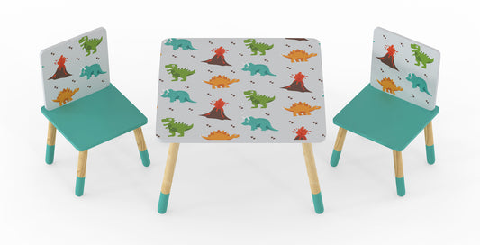 Dino Pattern Table and Chairs