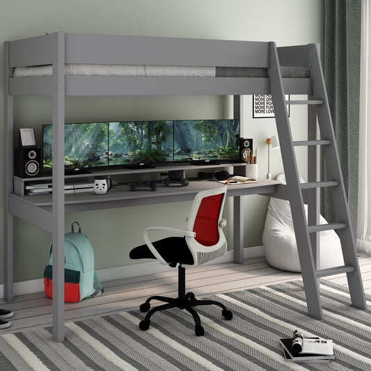 Loft Bed Gaming Bed Kids Avenue Estella Grey