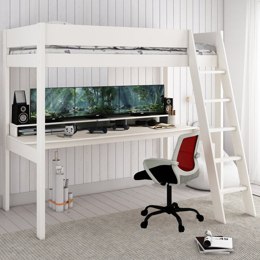 Loft Bed Gaming Bed Kids Avenue Estella White