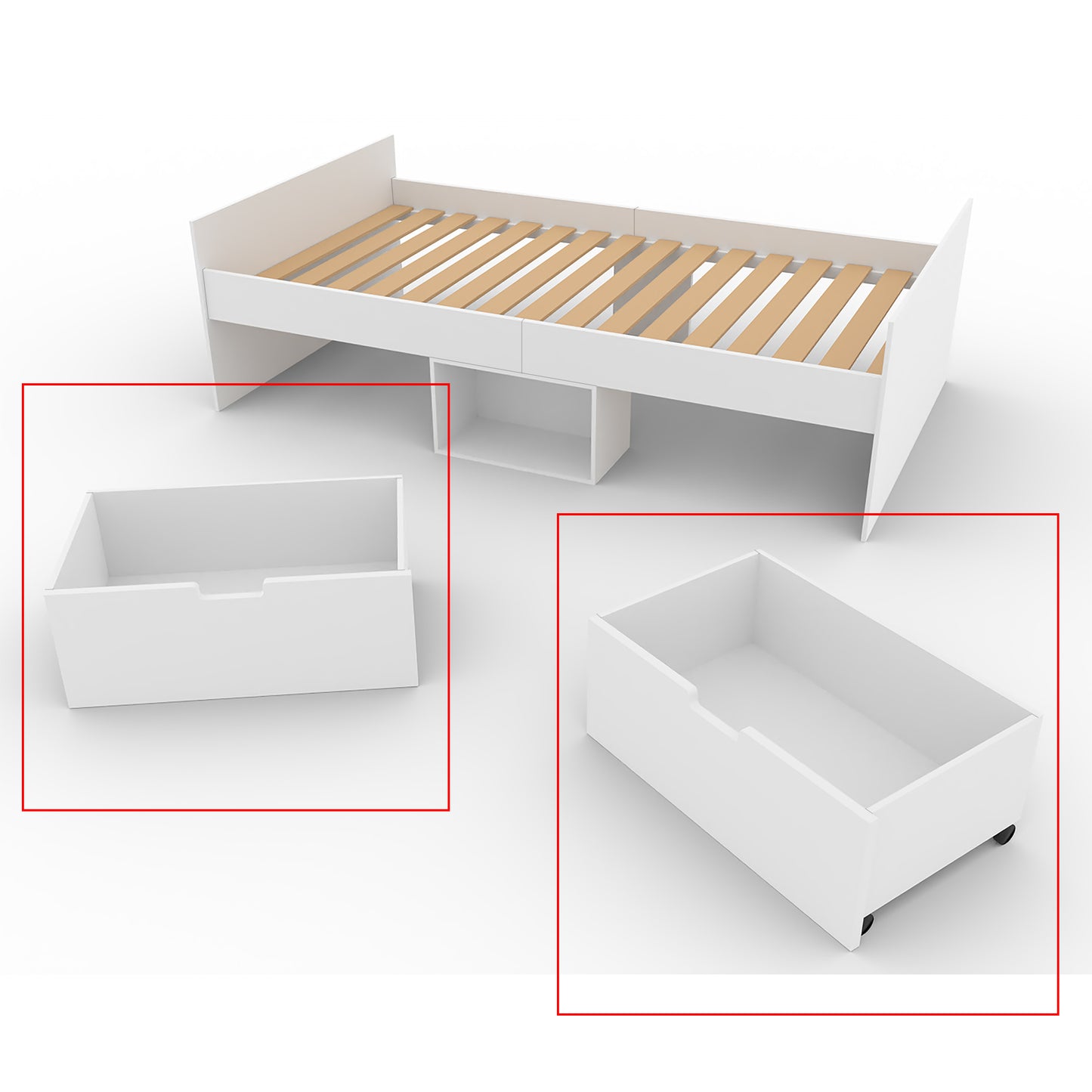 Flash 2 Drawers for under cabin bed WHITE