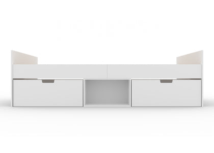 White Single 3ft Cabin Bed with 2 Drawers - Kidsaw
