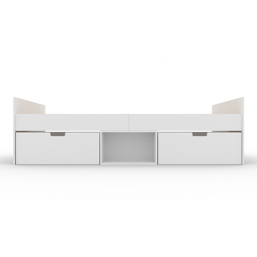 White Single 3ft Cabin Bed with 2 Drawers - Kidsaw