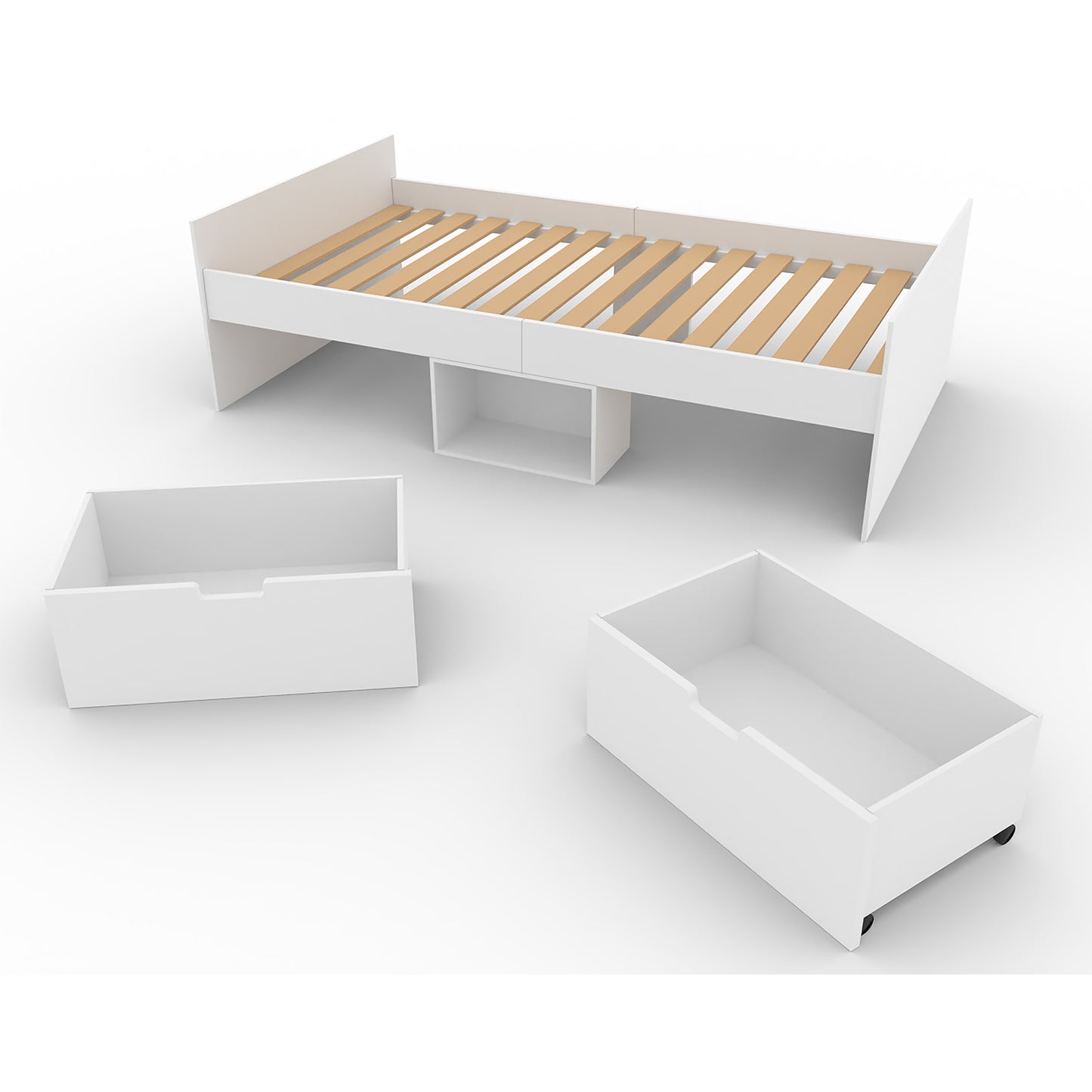 Flash Single 3ft Cabin Bed with 2 Drawers WHITE