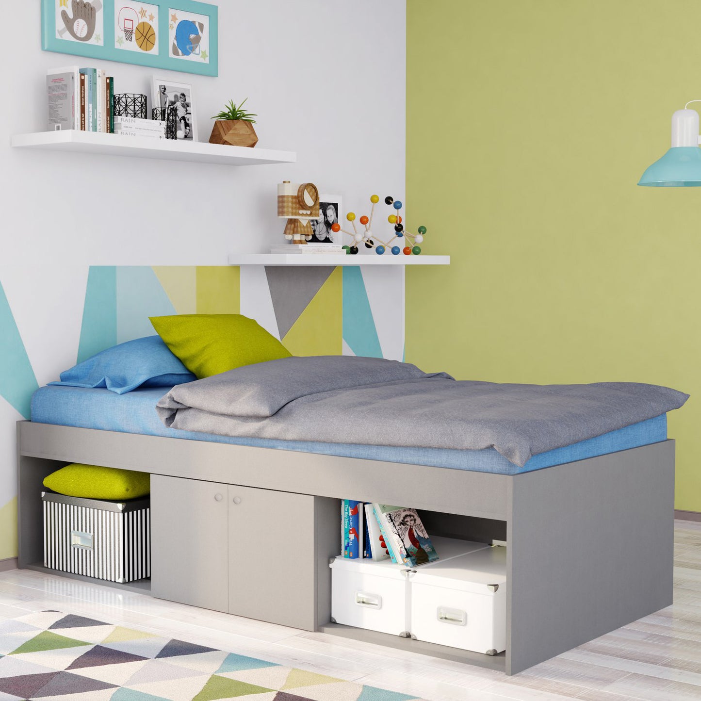 Low Single 3ft Cabin Bed GREY