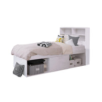 Low Single 3ft Cabin Bed with bookcase headboard White