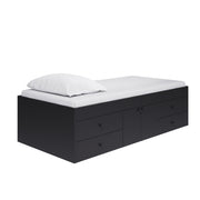 Black Kids Single Cabin Bed with Storage Drawers - Kidsaw