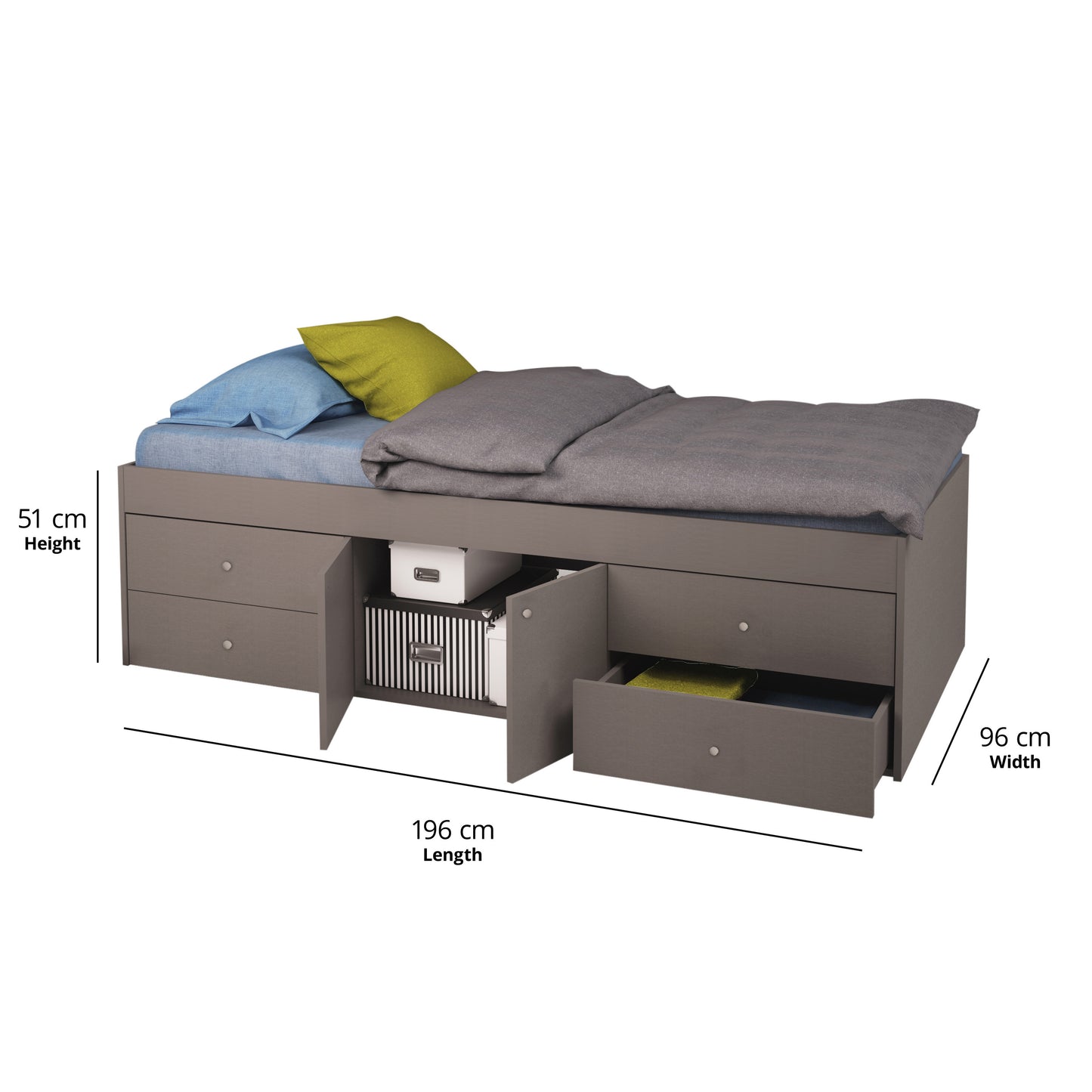 Captain's Single 3ft Cabin Bed GREY