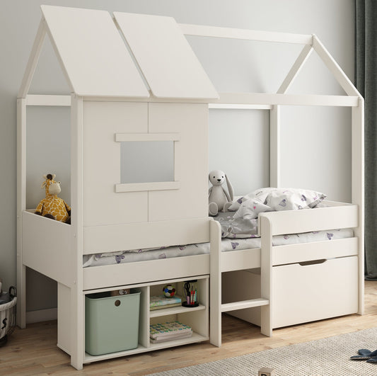 Mini Playhouse Bed Featuring Storage - Kids Avenue