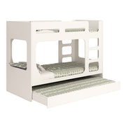 White Kids Bunk Bed with Pull-Out Underbed - Kidsaw