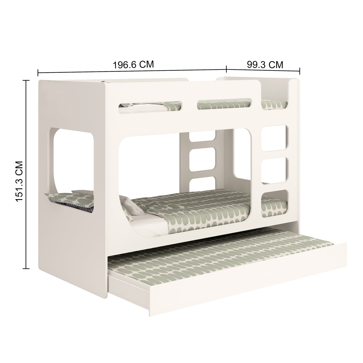 Bunk Bed POD with pullout underbed White