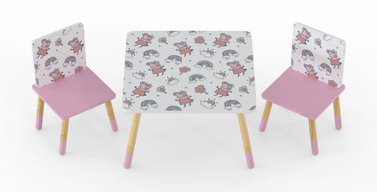 Peppa Pig Pattern Table and Chairs