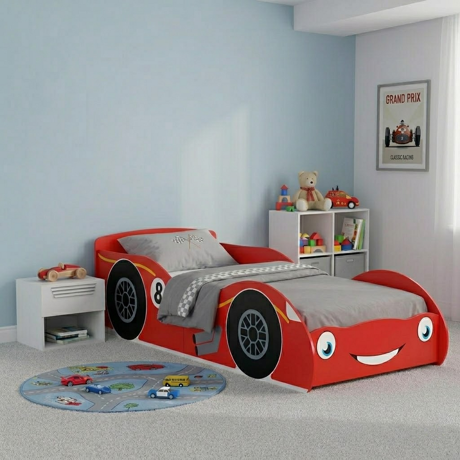 Racing Car Junior Toddler Bed for Kids in Red - Kidsaw