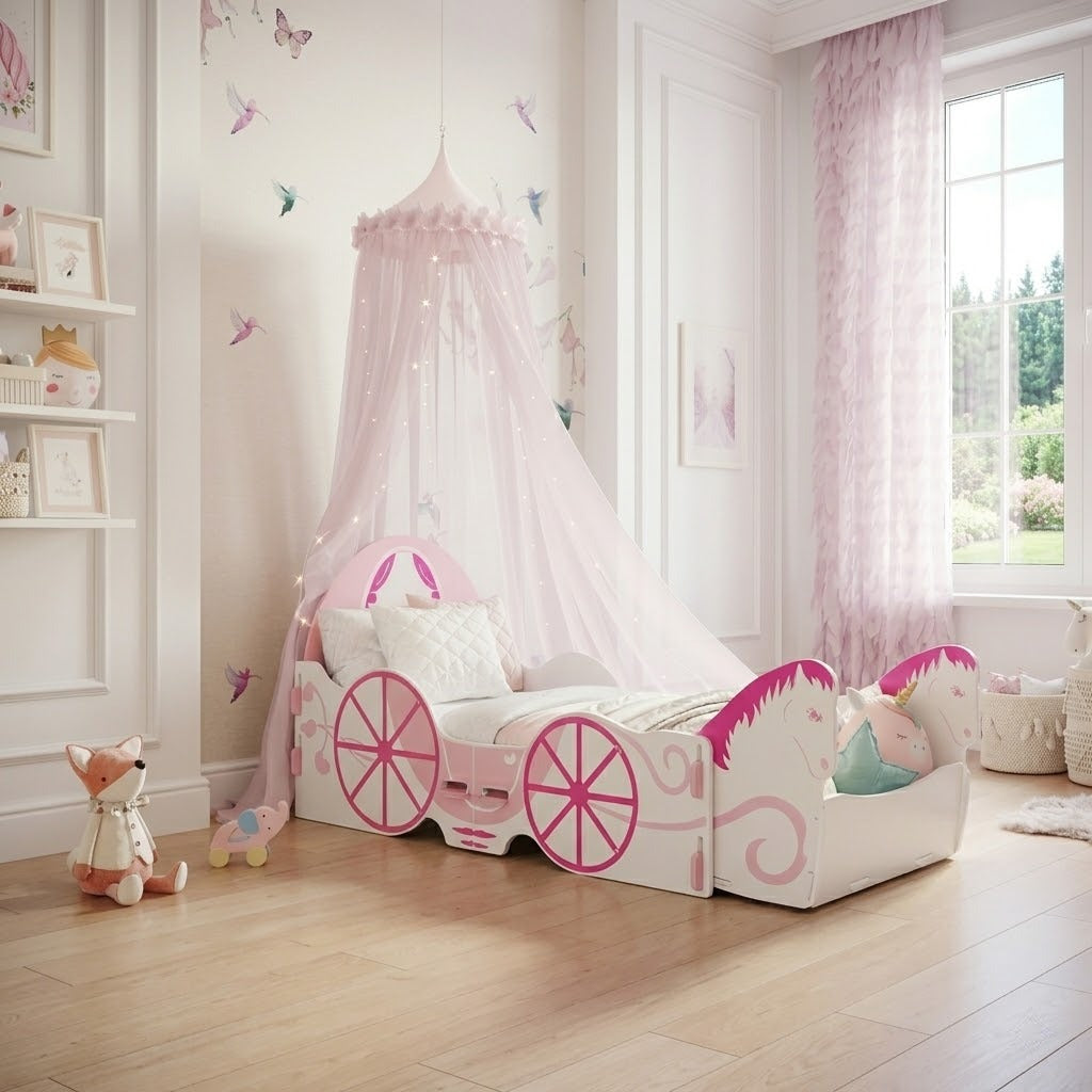 Princess Carriage Junior Bed with Toybox - Kidsaw