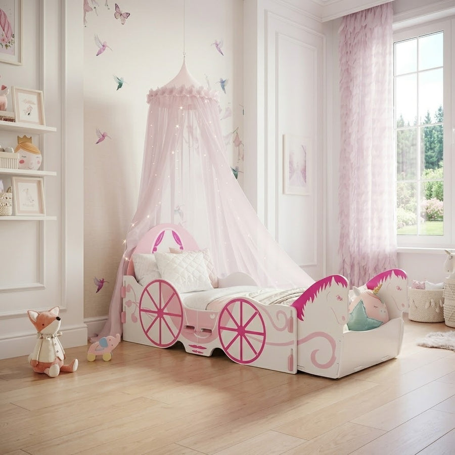 Princess Carriage Junior Bed with Toybox - Kidsaw