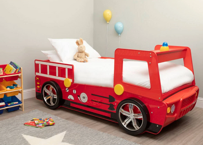 Kids Red Fire Engine Single Bed Frame