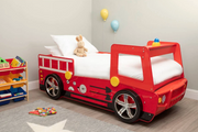 Kids Red Fire Engine Single Bed Frame